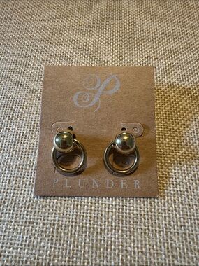 Plunder Gold Ball and Ring Drop Earrings